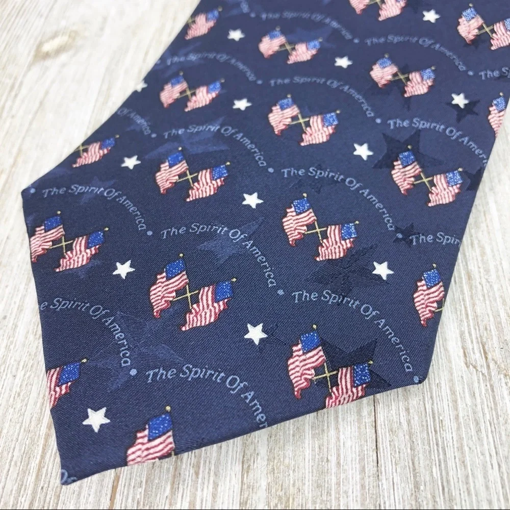Tango by Max Raab Spirit of America Flag Silk Tie